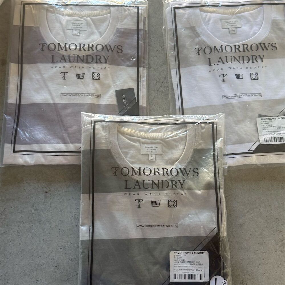 Tomorrows Laundry Men's Multicolor T-Shirt Pack Size L Short Sleeve Crew